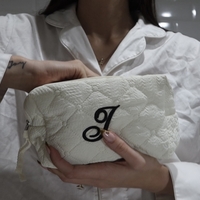 CUSTOM SMALL MONOGRAM ÉCRU TOILETRY BAG