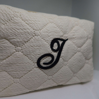 CUSTOM SMALL MONOGRAM ÉCRU TOILETRY BAG