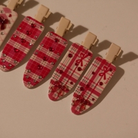 CUSTOM CRANBERRY TARTAN HAIR PINS