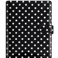 CUSTOM LEATHER PLANNER IN BLACK DOT AFFAIR