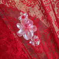 CUSTOM PLUMERIA CLIP set in ROSÉ PERLE