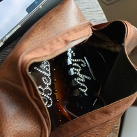 CUSTOM SMALL LEATHER TOILETRY BAG IN MADELINE