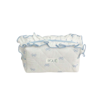 CUSTOM SMALL RUFFLES RUBAN BLEU TOILETRY BAG