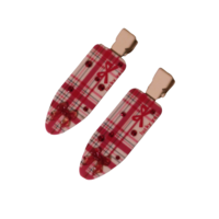 CUSTOM CRANBERRY TARTAN HAIR PINS