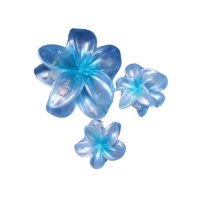 CUSTOM PLUMERIA CLIP set in BLEU PERLE