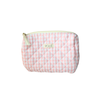 CUSTOM LARGE ROSÉ GINGHAM TOILETRY BAG