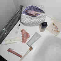 CUSTOM SMALL JARDIN DE TULIPES TOILETRY BAG