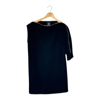 Alexander McQueen Black Zip Boat Neck Midi Dress (IT40/M)