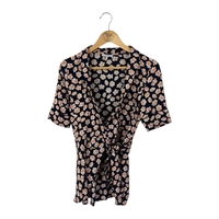 Ganni Montrose Crepe Wrap Blouse (36)