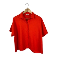 Cos Short-sleeved Linen Shirt - orange (M/L)