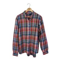 Vintage Polo Ralph Lauren men's plaid oxford shirt (XL)