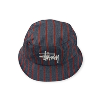 Stussy Big Logo Striped Bucket Hat (L/XL