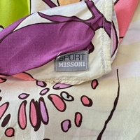 Vintage Sport Missoni Floral oversized silk scarf / pareo (133 × 133 cm)