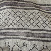 Gucci Fox Fur Wool Silk Scarf stole poncho GG monogram 124x130