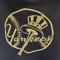 Majestic MLB New York Yankees Black Baseball Buttons Jersey (S)