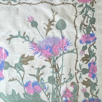 Handmade floral print silk scarf 89x89 cm
