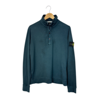 Stone Island 1/4 Zip Button Up Sweatshirt (M)