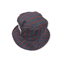 Stussy Big Logo Striped Bucket Hat (L/XL