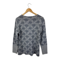 Oleana Women's Silk Wool Floral Cardigan (L)