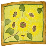 Hand-Painted Silk Floral Scarf