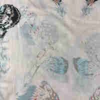 No brand wool blend print scarf 84x184