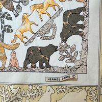 Vintage Hermès Paris Early America копринен шал