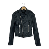 True Religion Moto Coated Faux Leather Jacket (S)