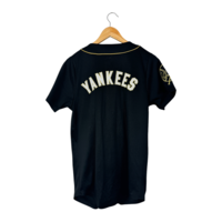 Majestic MLB New York Yankees Black Baseball Buttons Jersey (S)