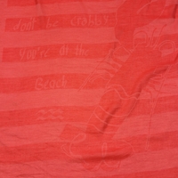 Marc Cain Oversized Coral Scarf Beach Print Lobster Fringe Summer Wrap