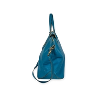 Escada Blue Leather Tote / Shoulder Bag