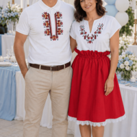 Мъжка поло тениска с бродерия „Пламък“
