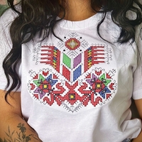 Дамска тениска с българска шевица „Дървото на живота“