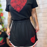 Ново!  комплект с бродерия „Сърце от рози“