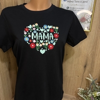 Тениска с бродерия „МАМА”