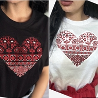 Тениска с бродерия ,, ЕТНО СЪРЦЕ''