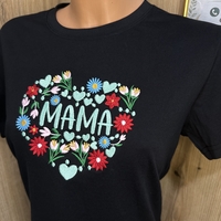 Тениска с бродерия „МАМА”