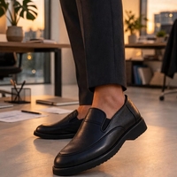 Men's moccasins / loafers / genuine leather / 710-84/black
