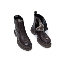 Women's boots with lamb's wool/genuine leather/79-28/brown/