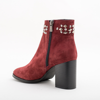 Ladies' elegant boots / genuine leather /5805/burgundy