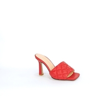 Women slippers /natural leatherin red color /7010