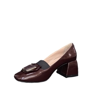Women's elegant shoes / genuine leather / patent leather / burgundy /717-34