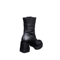 Дамски елегантни боти/ естествена  кожа / 715-08/черно