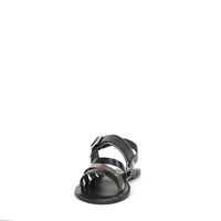 Women's sandal / natural  leather / black + nickel /7260