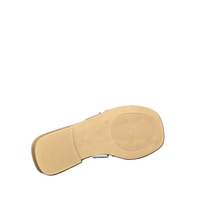 Women's slippers / genuine leather / 730-31/white+silver