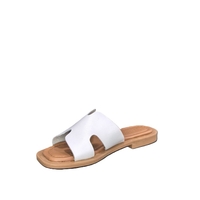 Women's slippers / genuine leather / 7566/white