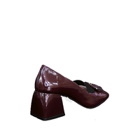 Women's elegant shoes / genuine leather / patent leather / burgundy /717-34