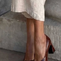 Elegant women's shoes / genuine leather / 717-71 / brown