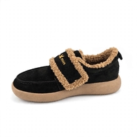 Women's loafers / genuine leather / 760-54 / black suede