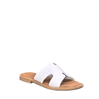 Women's slippers / genuine leather / 7566/white
