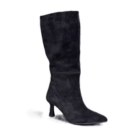 Women's elegant boots / genuine leather / suede / black / 714-53